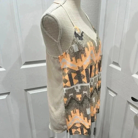 Daytrip Aztec sequined v-neck racerback tank - Picture 4 of 7